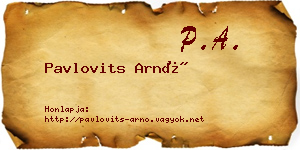 Pavlovits Arnó névjegykártya